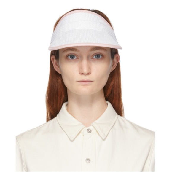 rag and bone White and Pink Straw Visor main image 6